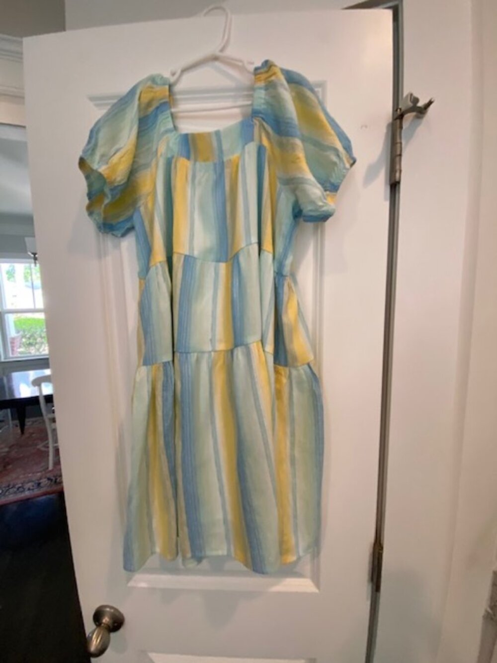 Hayden Girls Dress L (11-12 year old) in Yellow and Blue Cotton